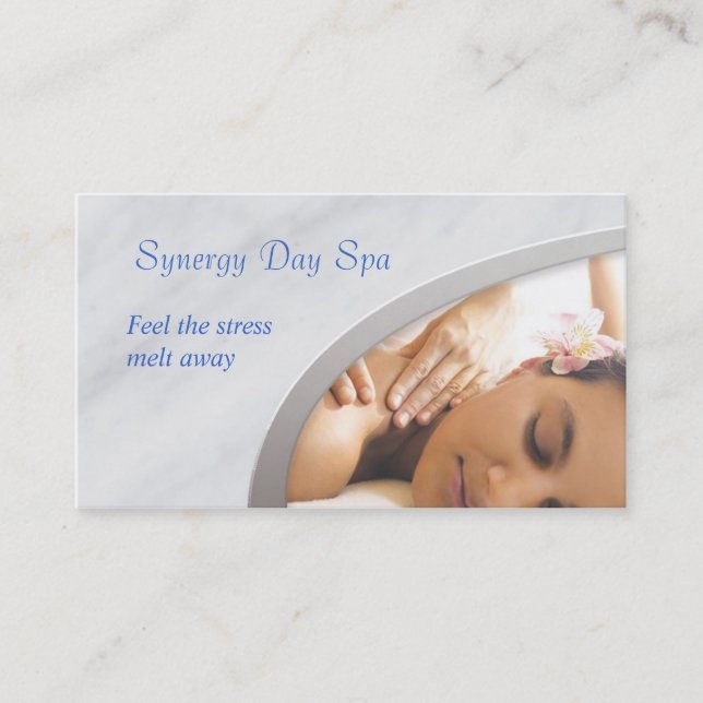 Elegante tarjeta de presentación de Terapia de Mas (Anverso)