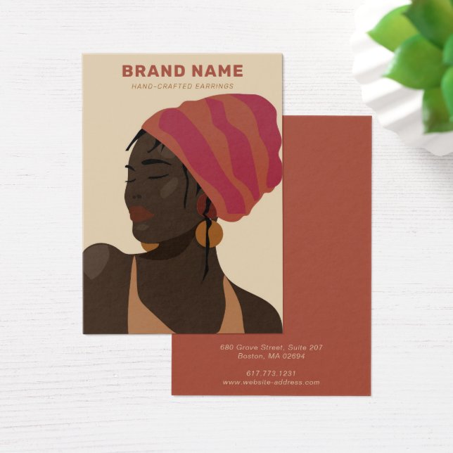 Elegante tarjeta de presentación femenina de joyas (Escritorio)