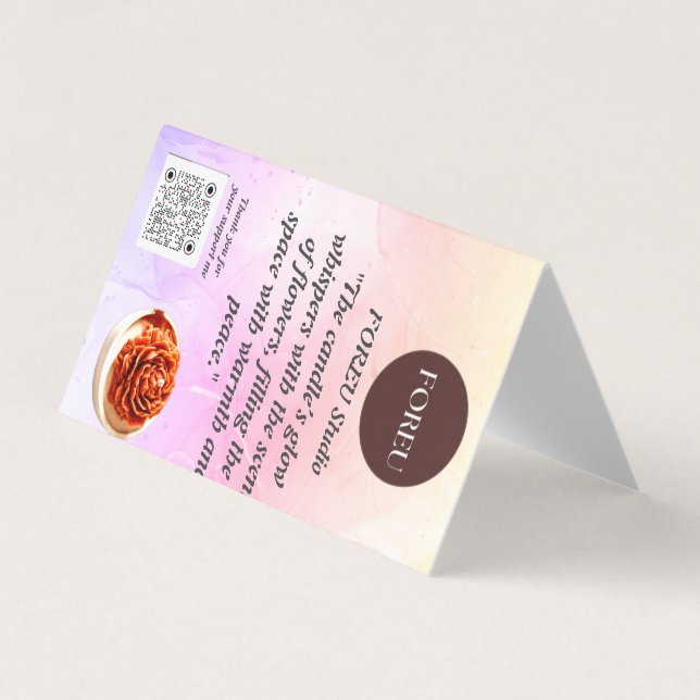 Elegante tarjeta de presentación Floral Candle - E (Anverso)