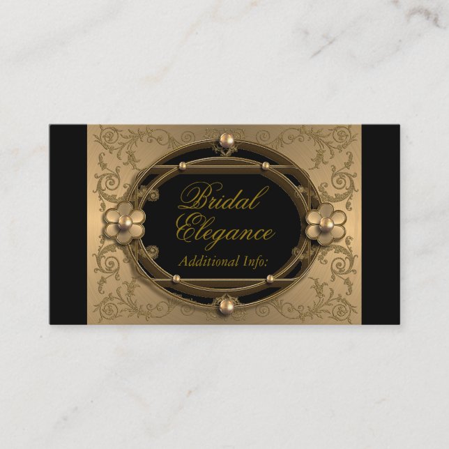 Elegante tarjeta de presentación Gold Frame (Anverso)