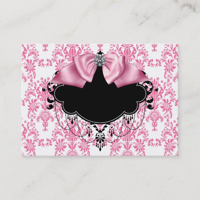 Elegante tarjeta de presentación para damasco rosa (Anverso)