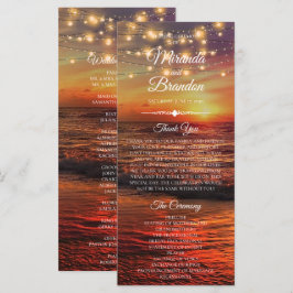 Elegante tarjeta de programa de bodas de verano de