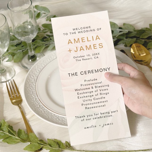 Elegante tarjeta de programa de ceremonias para Ro (Subido por el creador)