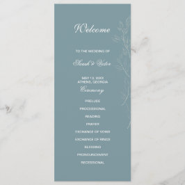 Elegante tarjeta de programa doble lateral de hoja