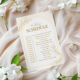 Elegante tarjeta de programación de Boda Purpurina