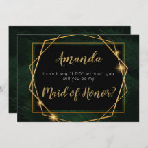 Elegante tarjeta de proposición de Bridesmaid trop