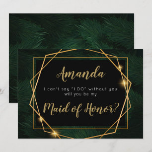 Elegante tarjeta de proposición de Bridesmaid trop