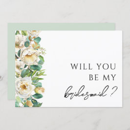 Elegante tarjeta de propuesta de Bridesmaid Floral