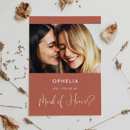 Elegante tarjeta de propuesta de doncella de honor