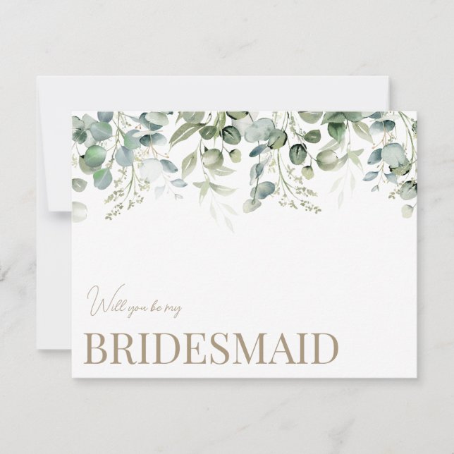 Elegante tarjeta de propuesta de Eucalyptus White  (Anverso)