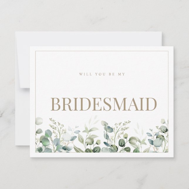 Elegante tarjeta de propuesta de Eucalyptus White  (Anverso)