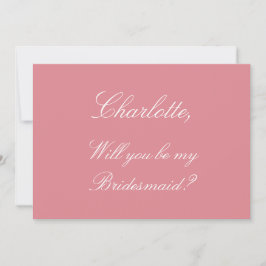 Elegante tarjeta de propuesta de la dama de honor 