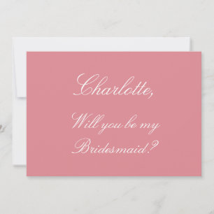 Elegante tarjeta de propuesta de la dama de honor