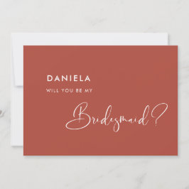 Elegante tarjeta de propuesta de la dama de honor