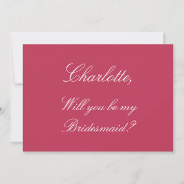 Elegante tarjeta de propuesta de la dama de honor 