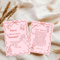 Elegante tarjeta de propuesta de la dama de honor 