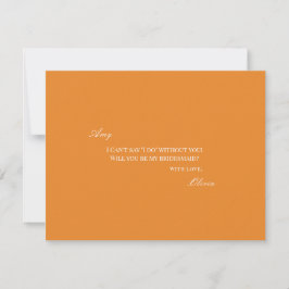 Elegante tarjeta de propuesta de la dama de honor 