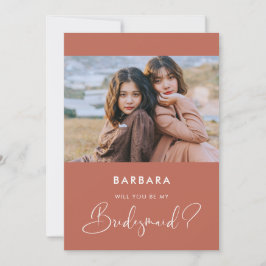 Elegante tarjeta de propuesta de la dama de honor 