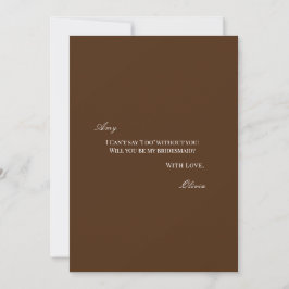 Elegante tarjeta de propuesta para la dama de hono