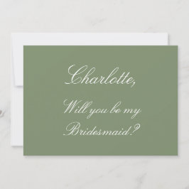 Elegante tarjeta de propuesta para la dama de hono