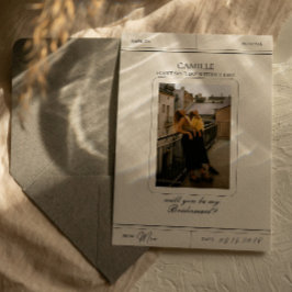 Elegante tarjeta de propuesta para la dama de hono