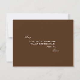 Elegante tarjeta de propuesta para la dama de hono
