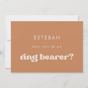 Elegante tarjeta de propuesta retro Brown Ring Bea