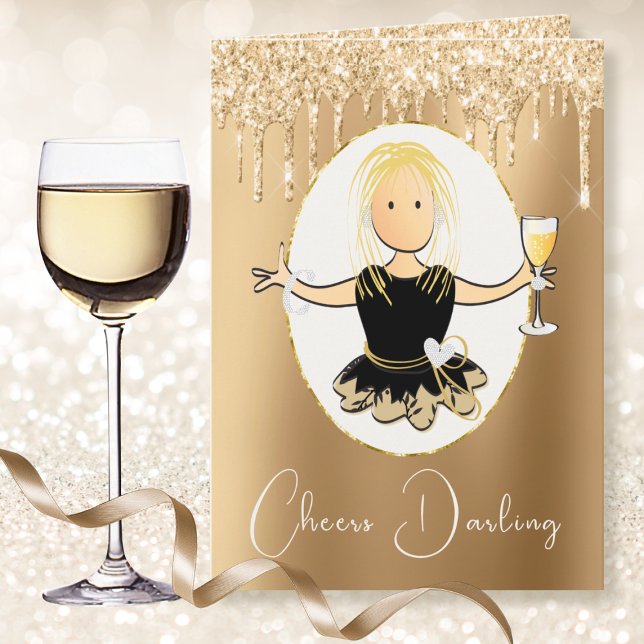 Elegante tarjeta de Purpurina de cumpleaños para e (Subido por el creador)