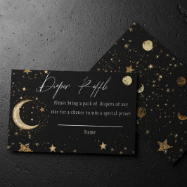 Elegante Tarjeta de Raffle Celestial de Oro