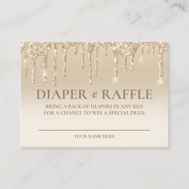 Elegante Tarjeta de Raffle de Diaper Baby Shower c (Anverso)