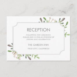 Elegante tarjeta de recepción color agua