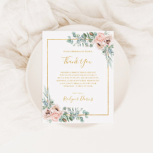 Elegante Tarjeta de Recepción de Agradecimiento Fl