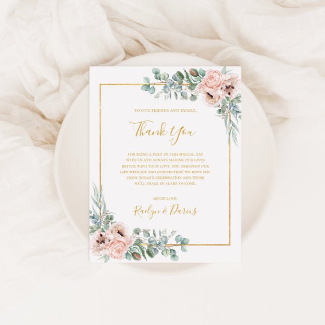 Elegante Tarjeta de Recepción de Agradecimiento Fl (Subido por el creador)