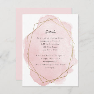 Elegante Tarjeta De Recepción De Bat Rosa Mitzvah