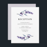 Elegante tarjeta de recepción de boda de lavanda f<br><div class="desc">Un diseño de acuarela de lavanda clásico y elegante,  perfecto para una boda campestre de primavera floral.</div>