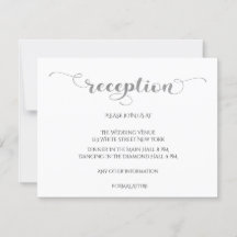 Elegante tarjeta de recepción de boda romántica pl