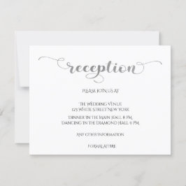 Elegante tarjeta de recepción de boda romántica pl