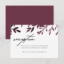Elegante tarjeta de recepción de bodas botánicas