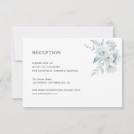 elegante tarjeta de recepción de bodas con flores 