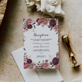 Elegante tarjeta de recepción de bodas de verano d