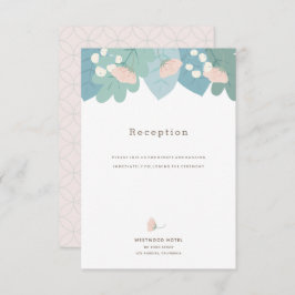 Elegante tarjeta de recepción de jardín floral ros