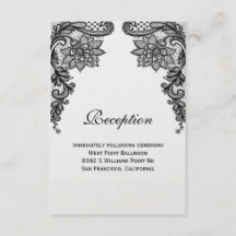 Elegante Tarjeta De Recepción De Lace