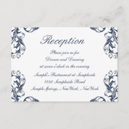 Elegante tarjeta de recepción de matrimonio Damask