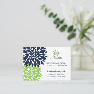 Elegante tarjeta de recepción de ráfagas florales 