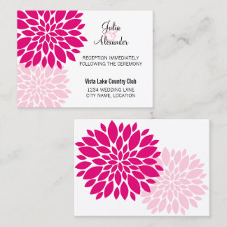 Elegante tarjeta de recepción Fuchsia de ráfagas f