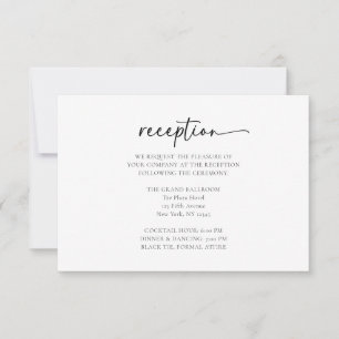 Elegante Tarjeta de Recepción Minimal de Boda Escu