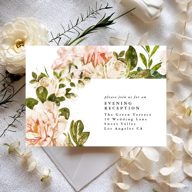 Elegante tarjeta de recepción romántica de boda pa (Subido por el creador)