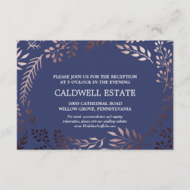 Elegante tarjeta de recepción Rosa de bodas de oro