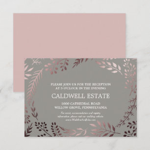 Elegante tarjeta de recepción Rosa de oro y boda g