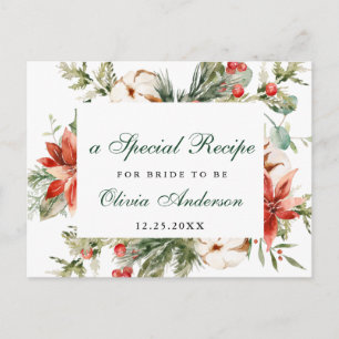 Elegante Tarjeta de Receta de Ducha Bridal de Poin